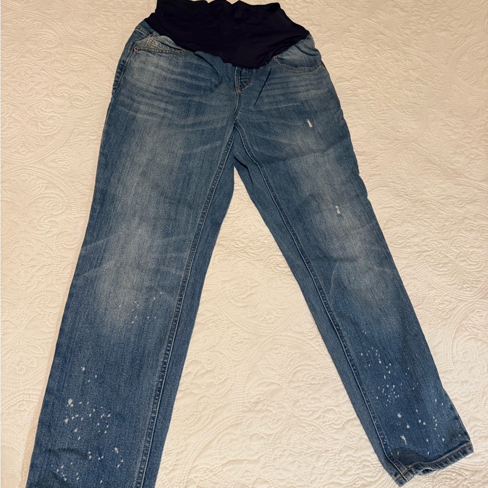 Old Navy Blue Maternity Jeans size 6 boyfriend‎ style